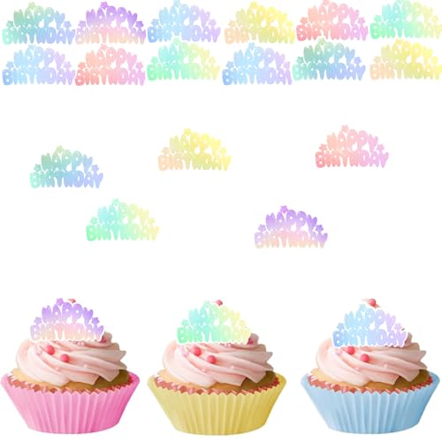 Catelves Happy Birthday Tortendeko Essbar,48 Stück Kuchendeko Geburtstag Essbar,Cupcake Topper Geburtstag,Happy Birthday Muffin Deko Essbar,Bunt Esspapier Tortendeko Mädchen Jungen Frauen Mann Catelves Happy Birthday Tortendeko Essbar,48 Stück Kuchendeko Geburtstag Essbar,Cupcake Topper Geburtstag,Happy Birthday Muffin Deko Essbar,Bunt Esspapier Tortendeko Mädchen Jungen Frauen Mann von Catelves