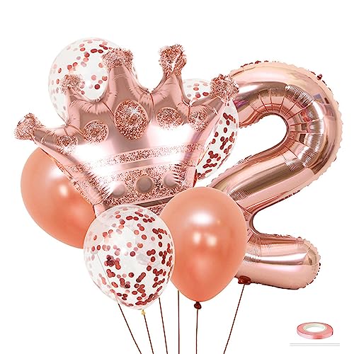 Catelves Luftballon 2. Geburtstag, Roségold Luftballons Geburtstag 2, 2. Geburtstag Mädchen, Geburtstagsdeko 2 Jahre Mädchen, Folienballon 2, Geburtstag 2 Jahre Mädchen, 2 Geburtstag Deko Mädchen von Catelves