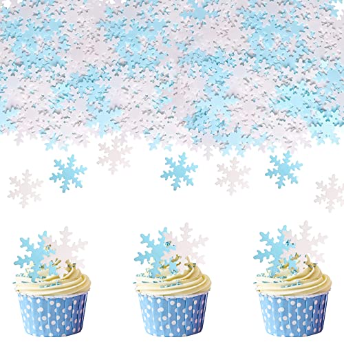 Catelves Snowflake Cake Decoration, Frozen Tortendeko, Essbare Tortendeko, Deko Kuchen Essbar, Tortendeko Geburtstag Essbar, Deko Torte Essbar, Deko für Torten Essbar, Weihnachten Cupcake Toppers von Catelves