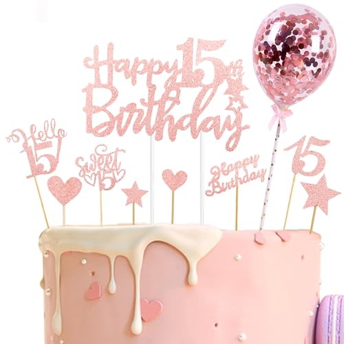 Catelves Tortendeko 15 Geburtstag Junge Mädchen,9 Stk Glitzer Kuchen Deko 15. Geburtstag Junge,Happy 15th Birthday Cake Topper 15 Geburtstag,Sweet 15 Torten Deko Geburtstag 15 Jahre Mädchen Schwarz Catelves Tortendeko 15 Geburtstag Junge Mädchen,9 Stk Glitzer Kuchen Deko 15. Geburtstag Junge,Happy 15th Birthday Cake Topper 15 Geburtstag,Sweet 15 Torten Deko Geburtstag 15 Jahre Mädchen Schwarz von Catelves