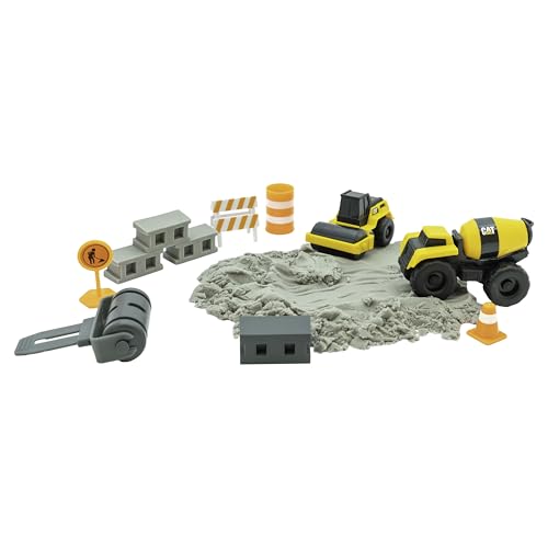 CAT Baustellenfahrzeuge Kinder Spielzeug | Dig N' Build Beton Spielset mit 285 Gramm Betonmischung | Kinetischer Sand Baustellen Sandspielzeug Set & Geschenke ab 3 Jahren CAT Baustellenfahrzeuge Kinder Spielzeug | Dig N' Build Beton Spielset mit 285 Gramm Betonmischung | Kinetischer Sand Baustellen Sandspielzeug Set & Geschenke ab 3 Jahren von Caterpillar