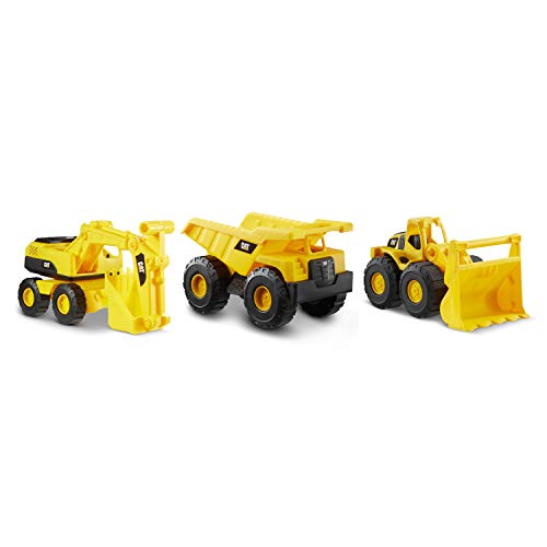 CatToysOfficial 82360 Caterpillar by Funrise 82284 Caterpillar CAT Mini-Crew Kipplaster, Radlader & Bagger Baufahrzeug, Gelb Schwarz von CatToysOfficial