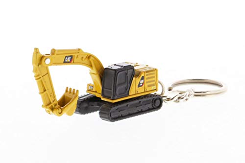 Diecast Masters 85981 - Caterpillar Kettenbagger 320 als Schlüsselanhänger, detailgetreues Metall CAT Baufahrzeug, ca. 3,5 x 2 x 2 cm, Gelb von Diecast Masters