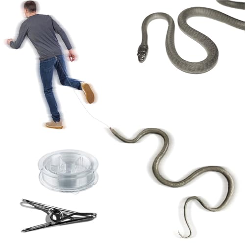 Cathpetic Trickspielzeug Schlange,Snake Prank with String Clip,Streichschlange mit Spulenclip,Schlangen jagen Menschen um Freunde zu erschrecken von Cathpetic