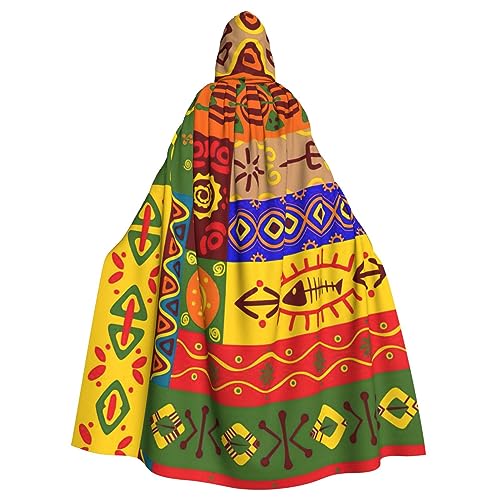 Bedruckter Kapuzenumhang mit afrikanischem Nationalmuster, Kapuzenumhang, Halloween-Kostüm, Weihnachten, Cosplay von Cattpa