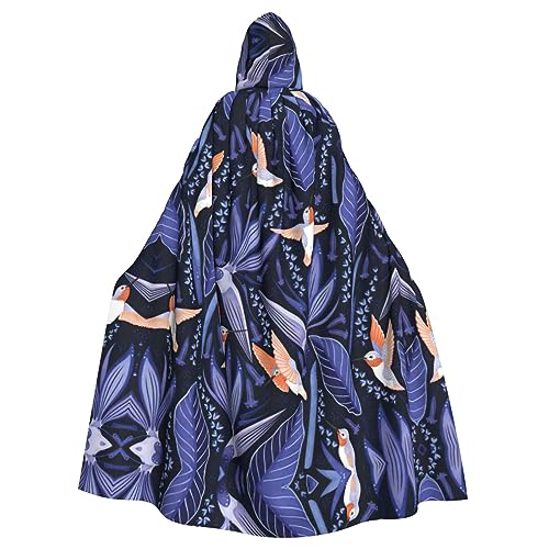Blauer und oranger Vogel-Aufdruck, Kapuzenumhang, Halloween, Weihnachten, Cosplay-Kostüm von Cattpa