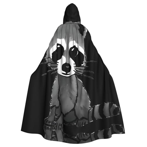 Cartoon-Umhang mit süßem Waschbär-Druck, Halloween-Kapuzenumhang, Halloween, Weihnachten, Cosplay-Kostüm von Cattpa