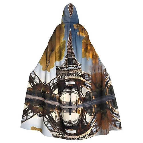 Cityscape Paris Eiffelturm Frankreich-Druck, Kapuzenumhang, Halloween, Weihnachten, Cosplay-Kostüm von Cattpa