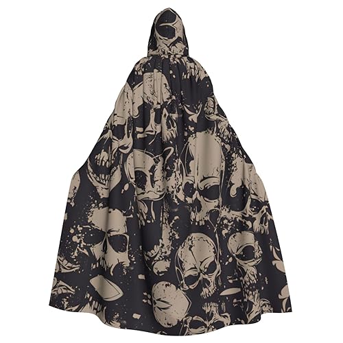 Cooler Kapuzenumhang mit Totenkopf-Grafikdruck, Halloween-Kapuzenumhang, Halloween, Weihnachten, Cosplay-Kostüm von Cattpa