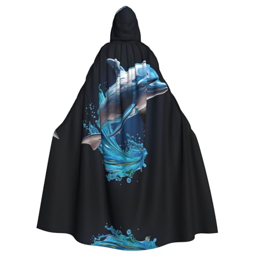Einzigartiger 3D-Tier-Delfin-Druck, Kapuzenumhang, Halloween, Weihnachten, Cosplay-Kostüm von Cattpa