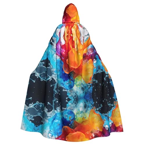 Farbenfroher Kapuzenumhang mit Spritzdruck, Halloween-Kapuzenumhang, Halloween, Weihnachten, Cosplay-Kostüm von Cattpa