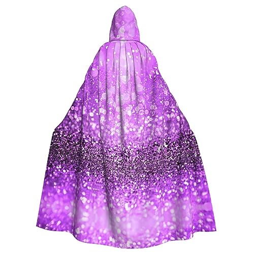 Glitzernder violetter Kapuzenumhang mit Glitzer-Druck, Halloween-Kapuzenumhang, Halloween, Weihnachten, Cosplay-Kostüm von Cattpa
