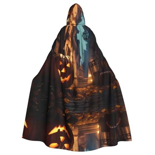 Halloween mit Kürbis-Aufdruck, Kapuzenumhang, Halloween-Kapuzenumhang, Halloween, Weihnachten, Cosplay-Kostüm von Cattpa