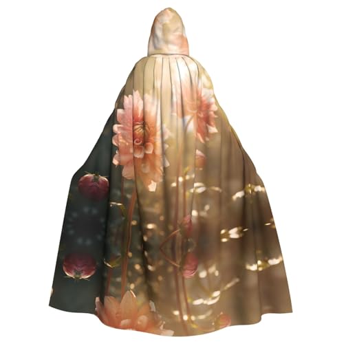 Kapuzenumhang mit 3 bunten Blumen und 2 Aufdruck, Halloween-Kapuzenumhang, Halloween, Weihnachten, Cosplay-Kostüm von Cattpa