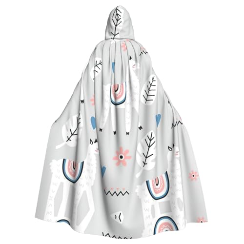 Kapuzenumhang mit Alpaka-Druck, Halloween-Kapuzenumhang, Halloween, Weihnachten, Cosplay-Kostüm von Cattpa