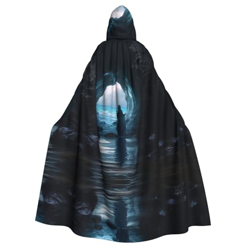 Kapuzenumhang mit Aufdruck "The Sea Witch", Halloween-Kapuzenumhang, Halloween, Weihnachten, Cosplay-Kostüm von Cattpa