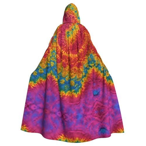 Kapuzenumhang mit Batikfärbung, Hippie-Druck, Halloween-Kapuzenumhang, Halloween, Weihnachten, Cosplay-Kostüm von Cattpa