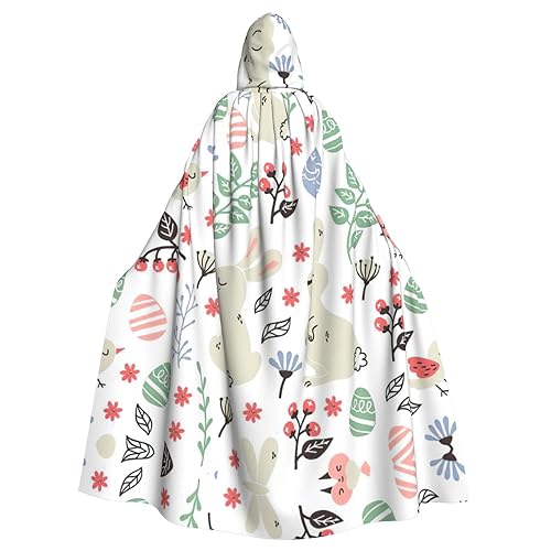 Kapuzenumhang mit Blumenmotiv und Hasen, Vögeln, Halloween, Weihnachten, Cosplay-Kostüm von Cattpa