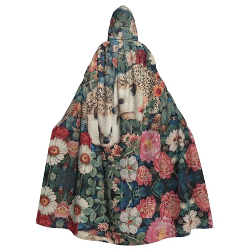Kapuzenumhang mit Blumenmuster und Igel-Druck, Halloween-Kapuzenumhang, Halloween, Weihnachten, Cosplay-Kostüm Kapuzenumhang mit Blumenmuster und Igel-Druck, Halloween-Kapuzenumhang, Halloween, Weihnachten, Cosplay-Kostüm von Cattpa