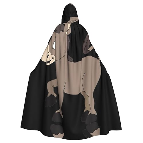 Kapuzenumhang mit Cartoon-Esel-Druck, Halloween-Kapuzenumhang, Halloween, Weihnachten, Cosplay-Kostüm von Cattpa