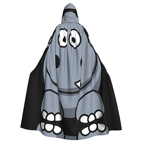 Kapuzenumhang mit Cartoon-Nilpferd-Druck, Halloween-Kapuzenumhang, Halloween, Weihnachten, Cosplay-Kostüm von Cattpa