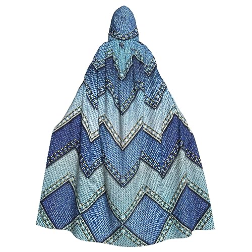 Kapuzenumhang mit Farbverlauf, blauer Denim-Druck, Halloween-Kapuzenumhang, Halloween, Weihnachten, Cosplay-Kostüm von Cattpa