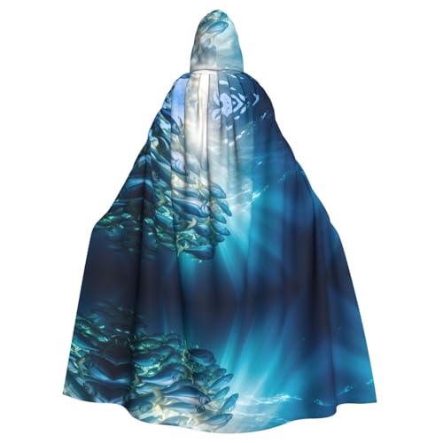 Kapuzenumhang mit Fischdruck, Halloween-Kapuzenumhang, Halloween, Weihnachten, Cosplay-Kostüm Kapuzenumhang mit Fischdruck, Halloween-Kapuzenumhang, Halloween, Weihnachten, Cosplay-Kostüm von Cattpa