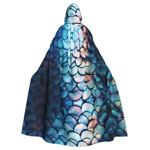 Kapuzenumhang mit Fischschuppen-Druck, Halloween-Kapuzenumhang, Halloween, Weihnachten, Cosplay-Kostüm von Cattpa
