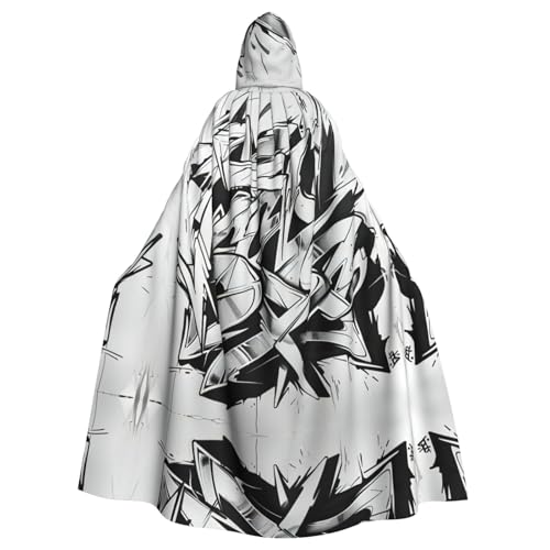 Kapuzenumhang mit Graffiti-Zeichen-Druck, Halloween-Kapuzenumhang, Halloween, Weihnachten, Cosplay-Kostüm Kapuzenumhang mit Graffiti-Zeichen-Druck, Halloween-Kapuzenumhang, Halloween, Weihnachten, Cosplay-Kostüm von Cattpa