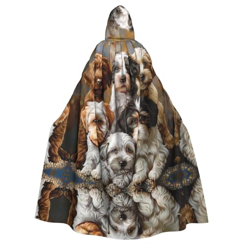 Kapuzenumhang mit Hunde-Aufdruck, Halloween-Kapuzenumhang, Halloween, Weihnachten, Cosplay-Kostüm von Cattpa