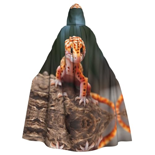 Kapuzenumhang mit Leoparden-Gecko-Druck, Halloween-Kapuzenumhang, Halloween, Weihnachten, Cosplay-Kostüm von Cattpa