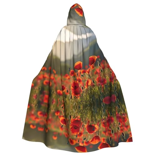 Kapuzenumhang mit Mohnblumen-Aufdruck, Halloween-Kapuzenumhang, Halloween, Weihnachten, Cosplay-Kostüm von Cattpa