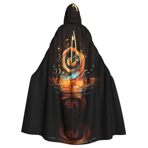 Kapuzenumhang mit Musik-Symbol-Druck, Halloween-Kapuzenumhang, Halloween, Weihnachten, Cosplay-Kostüm von Cattpa