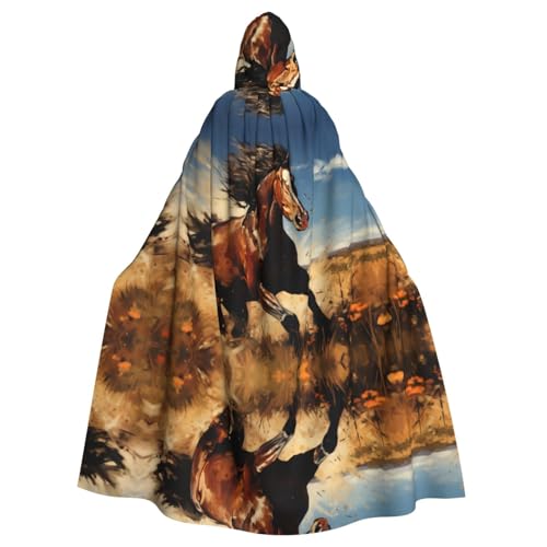 Kapuzenumhang mit Pferden, laufender Kunstdruck, Halloween-Kapuzenumhang, Halloween, Weihnachten, Cosplay-Kostüm Kapuzenumhang mit Pferden, laufender Kunstdruck, Halloween-Kapuzenumhang, Halloween, Weihnachten, Cosplay-Kostüm von Cattpa