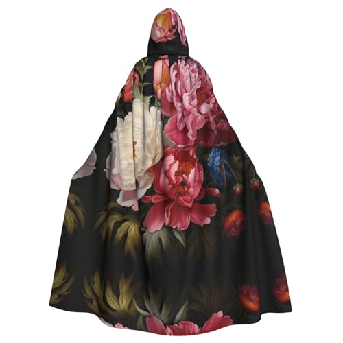 Kapuzenumhang mit Pfingstrosen-Druck, Halloween-Kapuzenumhang, Halloween, Weihnachten, Cosplay-Kostüm Kapuzenumhang mit Pfingstrosen-Druck, Halloween-Kapuzenumhang, Halloween, Weihnachten, Cosplay-Kostüm von Cattpa