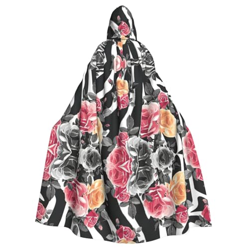 Kapuzenumhang mit Rosen, Blumen, Zebrastreifen, Halloween, Weihnachten, Cosplay-Kostüm von Cattpa