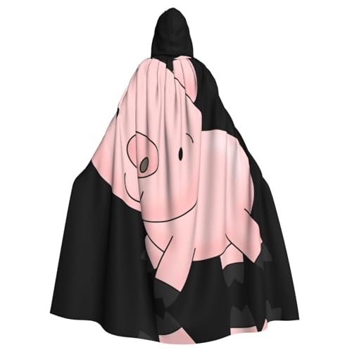 Kapuzenumhang mit Schweinchen-Aufdruck, Halloween-Kapuzenumhang, Halloween, Weihnachten, Cosplay-Kostüm von Cattpa