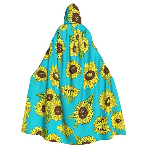 Kapuzenumhang mit Sonnenblumenmuster, Halloween-Kapuzenumhang, Halloween, Weihnachten, Cosplay-Kostüm von Cattpa
