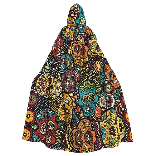 Kapuzenumhang mit Totenkopf-Druck, Halloween-Kapuzenumhang, Halloween, Weihnachten, Cosplay-Kostüm von Cattpa
