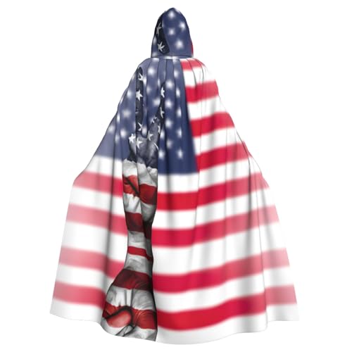 Kapuzenumhang mit US-Flagge und Hippie-Druck, für Halloween, Weihnachten, Cosplay von Cattpa