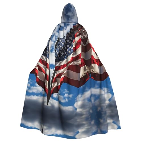 Kapuzenumhang mit USA-Flagge 2, Halloween-Kapuzenumhang, Halloween, Weihnachten, Cosplay-Kostüm von Cattpa