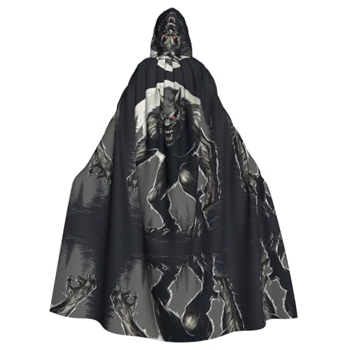 Kapuzenumhang mit Werwolf-Aufdruck Hd 01, Halloween, Weihnachten, Cosplay-Kostüm von Cattpa