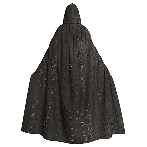 Kapuzenumhang mit altägyptischem Hieroglyphen-Druck, Halloween-Kapuzenumhang, Halloween, Weihnachten, Cosplay-Kostüm Kapuzenumhang mit altägyptischem Hieroglyphen-Druck, Halloween-Kapuzenumhang, Halloween, Weihnachten, Cosplay-Kostüm von Cattpa
