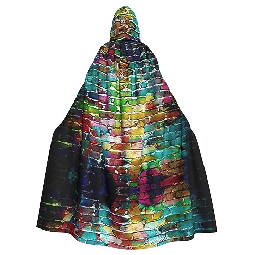 Kapuzenumhang mit buntem Graffiti-Ziegeldruck, Halloween-Kapuzenumhang, Halloween, Weihnachten, Cosplay-Kostüm Kapuzenumhang mit buntem Graffiti-Ziegeldruck, Halloween-Kapuzenumhang, Halloween, Weihnachten, Cosplay-Kostüm von Cattpa