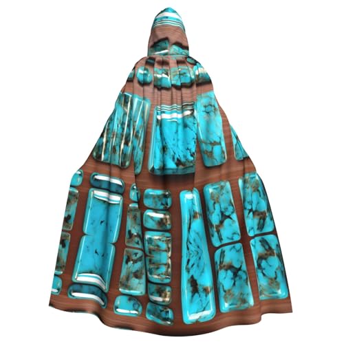 Kapuzenumhang mit hellblauem, türkisfarbenem Druck, Halloween-Kapuzenumhang, Halloween, Weihnachten, Cosplay-Kostüm Kapuzenumhang mit hellblauem, türkisfarbenem Druck, Halloween-Kapuzenumhang, Halloween, Weihnachten, Cosplay-Kostüm von Cattpa