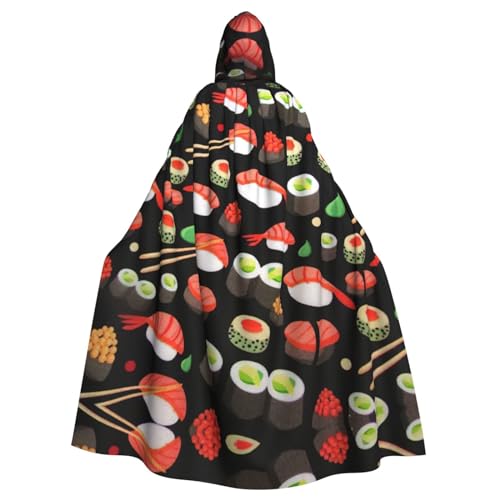 Kapuzenumhang mit japanischem Sushi-Garnelen-Druck, Halloween-Kapuzenumhang, Halloween, Weihnachten, Cosplay-Kostüm von Cattpa