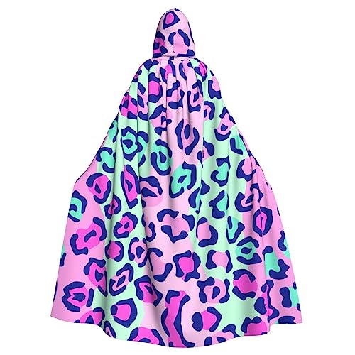 Kapuzenumhang mit rosa Lepard-Druck, Halloween-Kapuzenumhang, Halloween, Weihnachten, Cosplay-Kostüm von Cattpa
