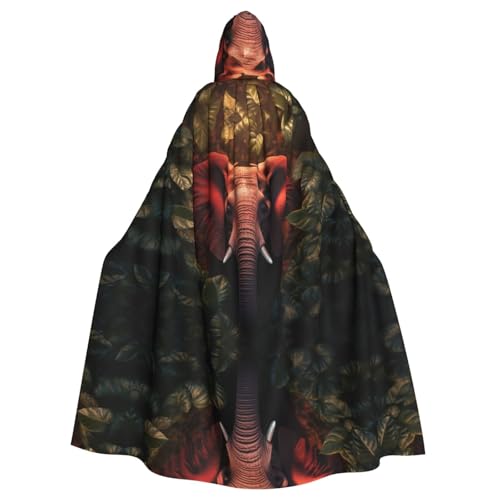 Kapuzenumhang mit rotem Elefanten-Herz-Druck, Halloween-Kapuzenumhang, Halloween, Weihnachten, Cosplay-Kostüm von Cattpa