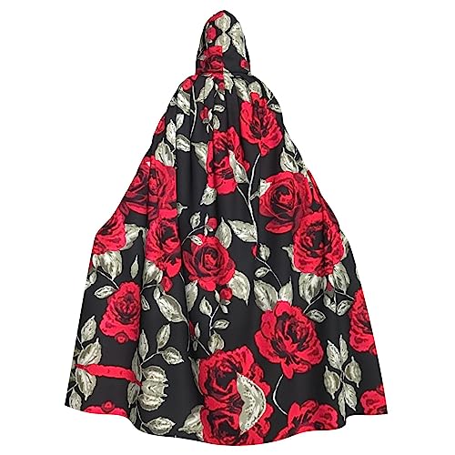 Kapuzenumhang mit roter Rose, Garten-Druck, Halloween-Kapuzenumhang, Halloween, Weihnachten, Cosplay-Kostüm von Cattpa