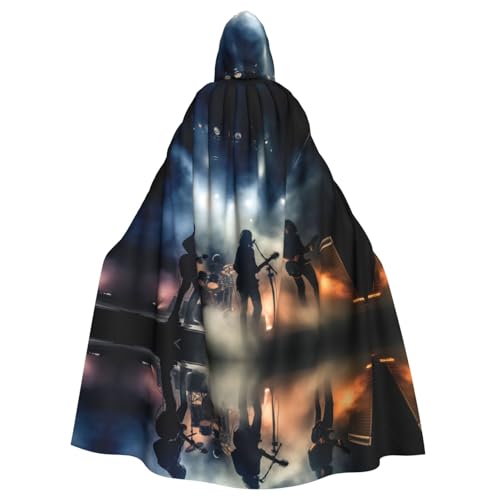 Kapuzenumhang mit schwarzem Rauchmusikdruck, Halloween-Kapuzenumhang, Halloween, Weihnachten, Cosplay-Kostüm von Cattpa